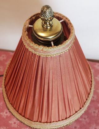 Lámpara bronce | Pantalla seda
