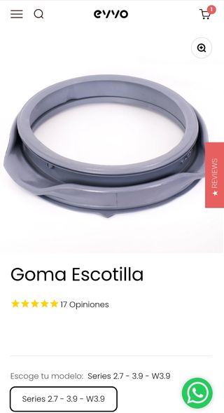 Goma puerta lavadora EVVO