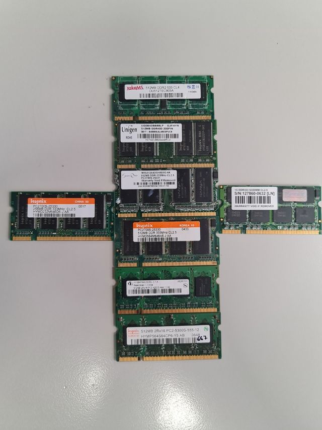 8 módulos RAM velocidad capacidad diversas