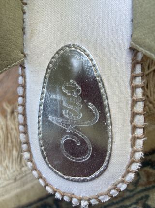 Sandalias blancas esparto cómodas, piel nuevas , 