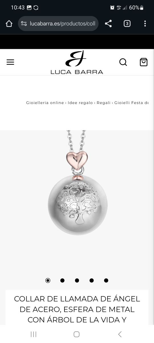 Collar Luca Barra plata - Sonajero ideal NAVIDAD!!