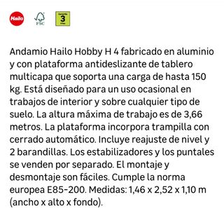 Andamio alquiler por horas o dias economico.