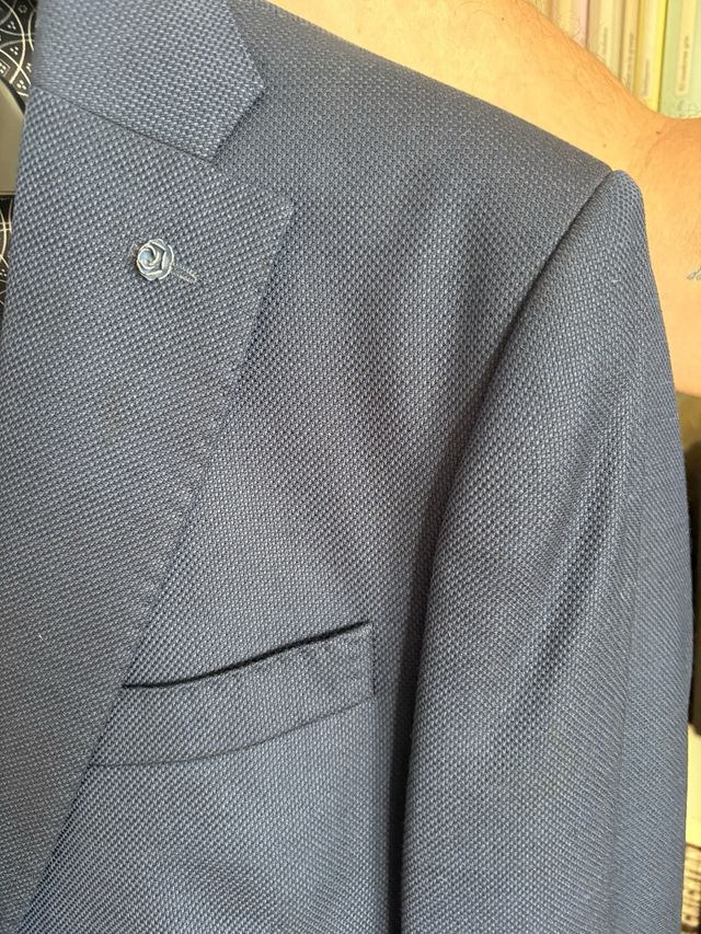 Traje Caramelo azul marino slim fit