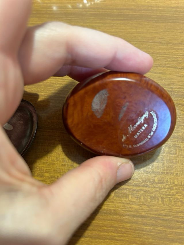 Scatolina argento e radica di legno