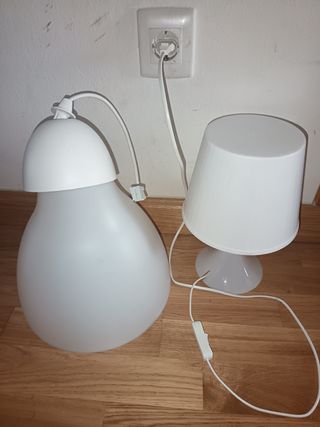 2 Lámparas blancas - Dormitorio