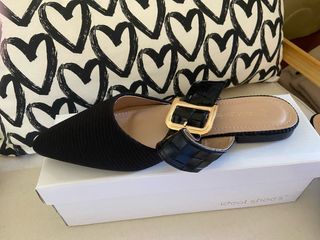 Sandalias negras ideal shoes - Tacón bajo