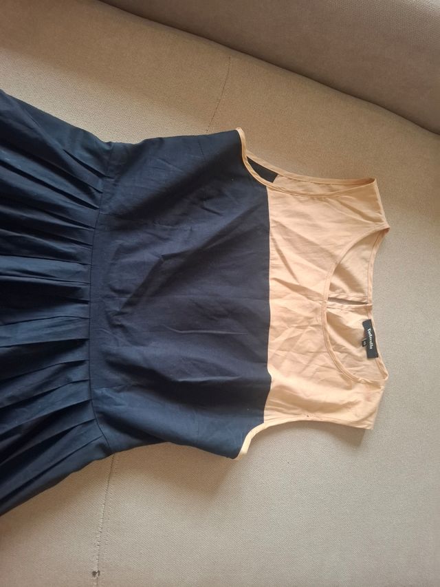 Vestido verano beige y negro