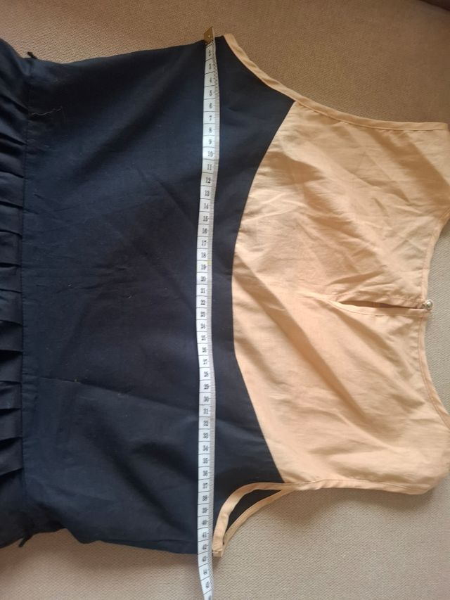 Vestido verano beige y negro