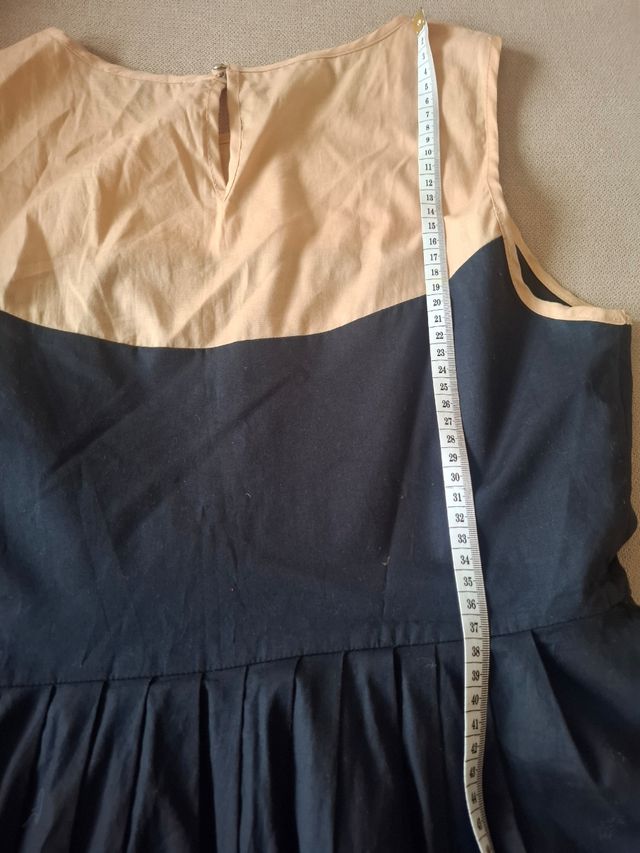 Vestido verano beige y negro