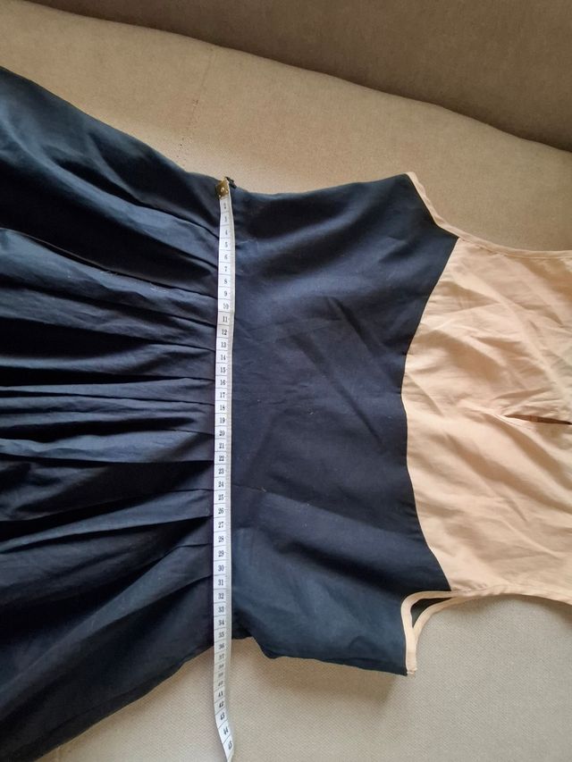 Vestido verano beige y negro