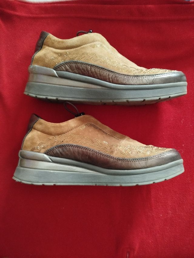 Zapatillas Stone 39 Marrón Dorado