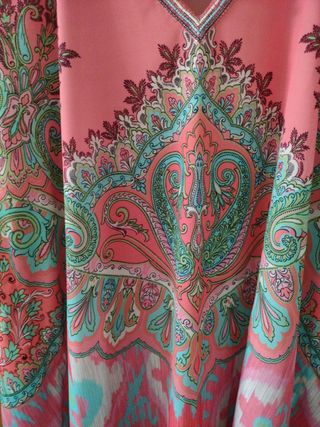 Caftano Pink Multicolor Tg unica