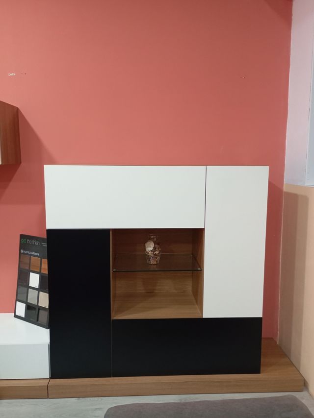 Mueble TV salón - Negro/Blanco