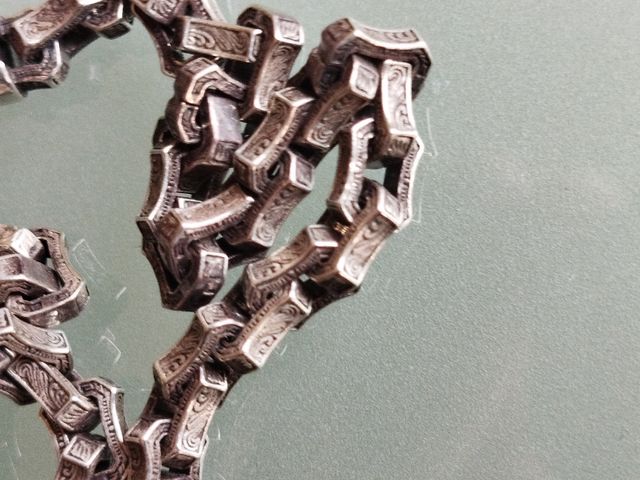 Cadena plata 925 auténtica con eslabones grabados