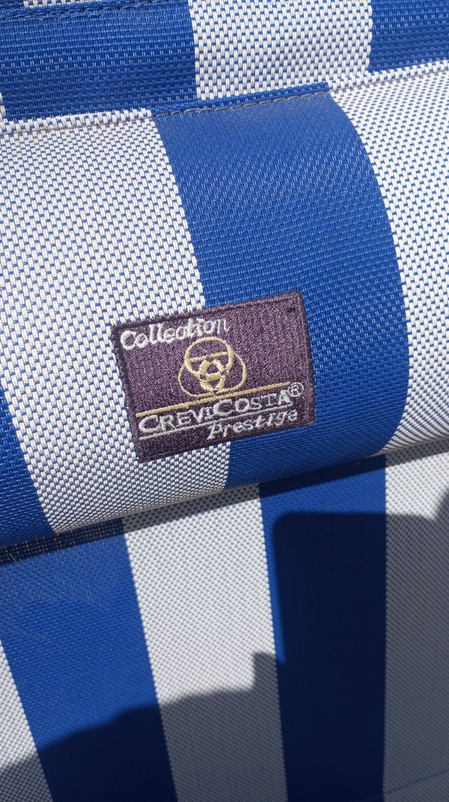 Tumbona CreviCosta Plegable Azul-Blanco