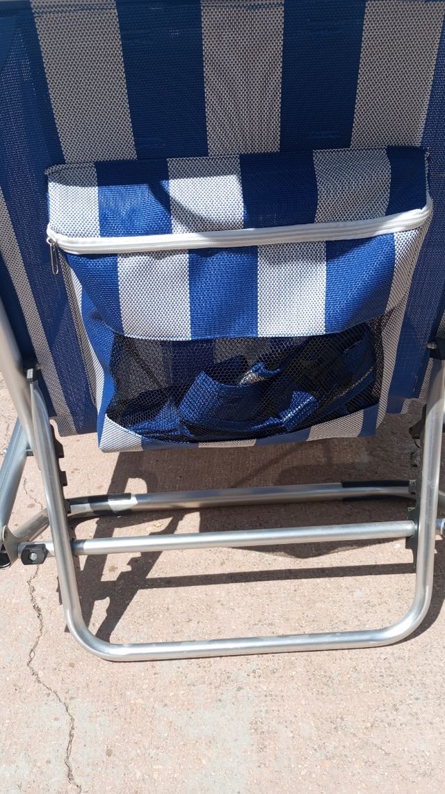 Tumbona CreviCosta Plegable Azul-Blanco