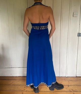 Vestido vintage azul años 70