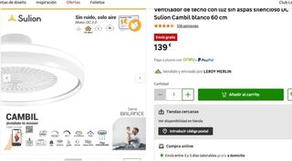 Ventilador techo con luz - Blanco