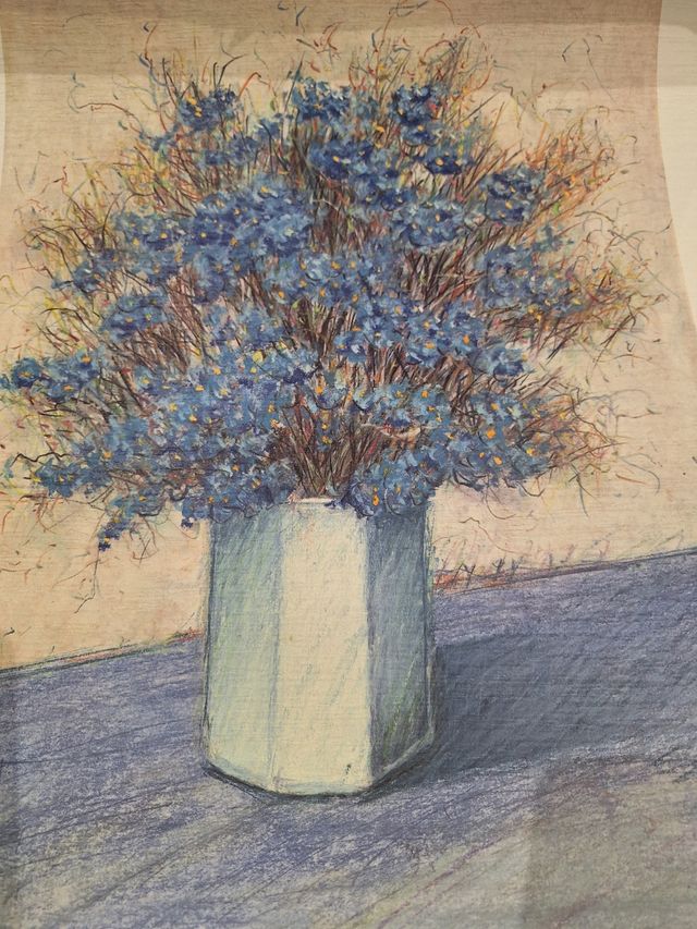 Foglio Fiori Blu - Stampa