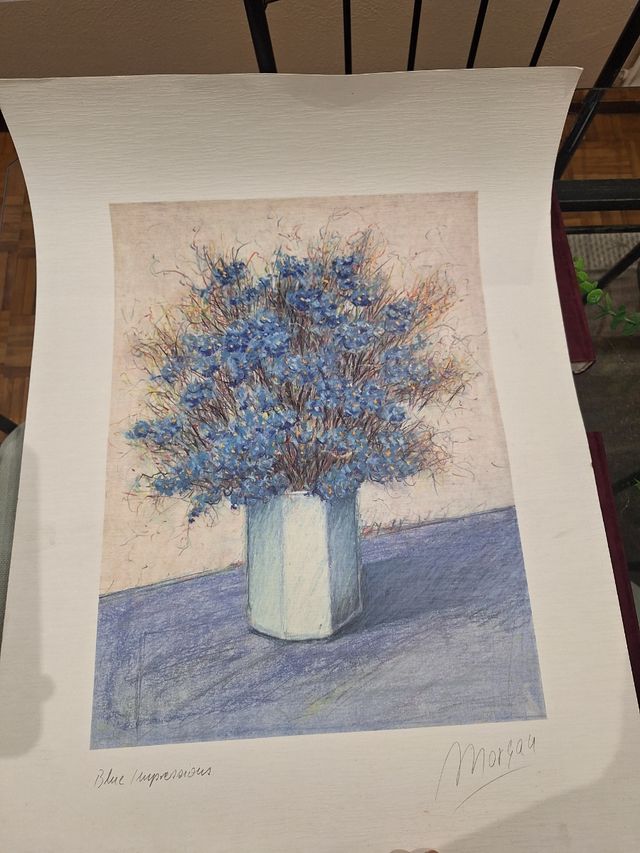 Foglio Fiori Blu - Stampa