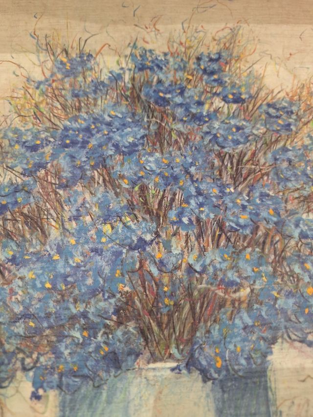 Foglio Fiori Blu - Stampa