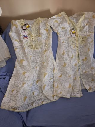 Camisón y Bata - Blanco y Dorado