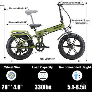Bicicleta eléctrica plegable Paselec PX6 Fat bike 