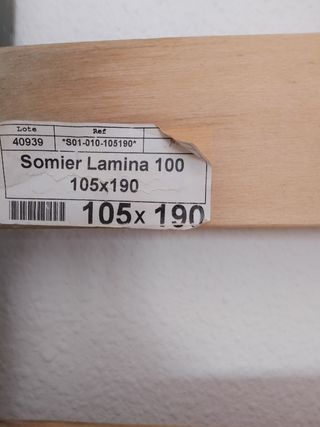 Somier metálico con láminas de madera