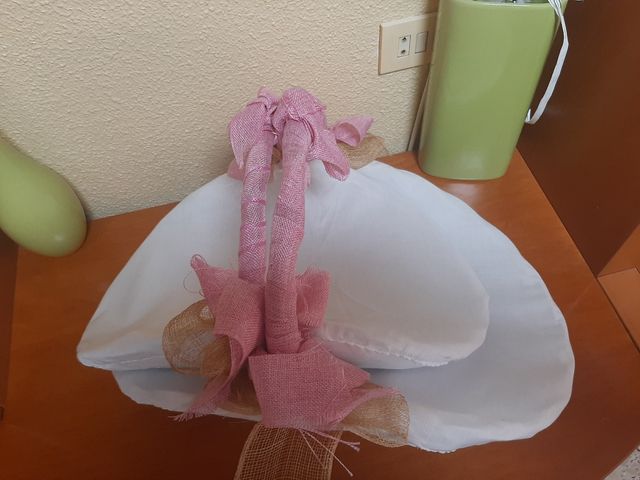 Cestas mimbre forradas rosa-blanco