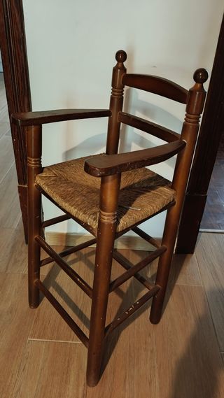 Taburete infantil madera mimbre