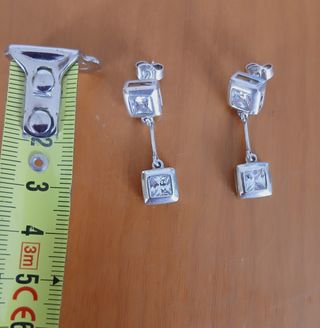 Pendientes de plata y circonita