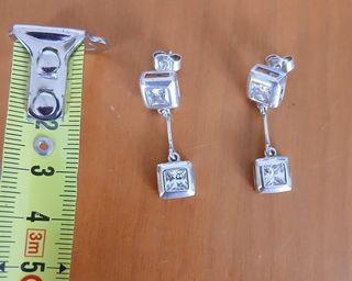 Pendientes de plata y circonita