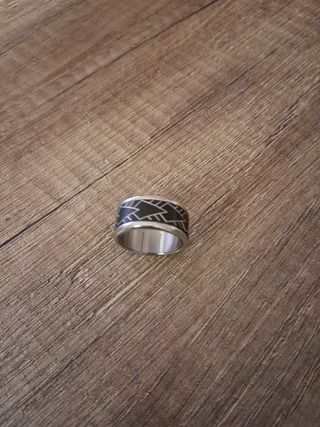 Anillo antiestrés - Acero y Negro