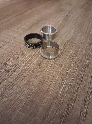 Anillo antiestrés - Acero y Negro