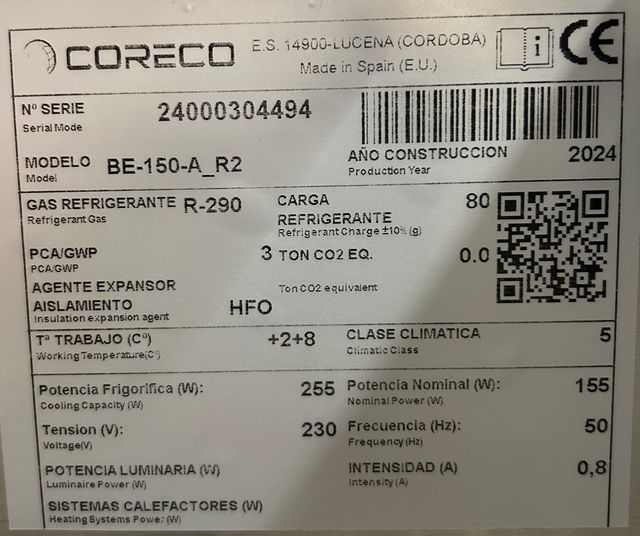 BAJO MOSTRADOR BOTELLERO - CORECO BE150A