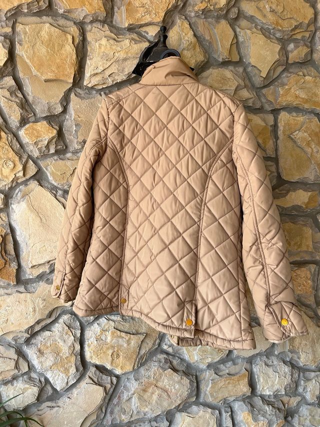 Chaquetón guateado mujer color beige/dorado