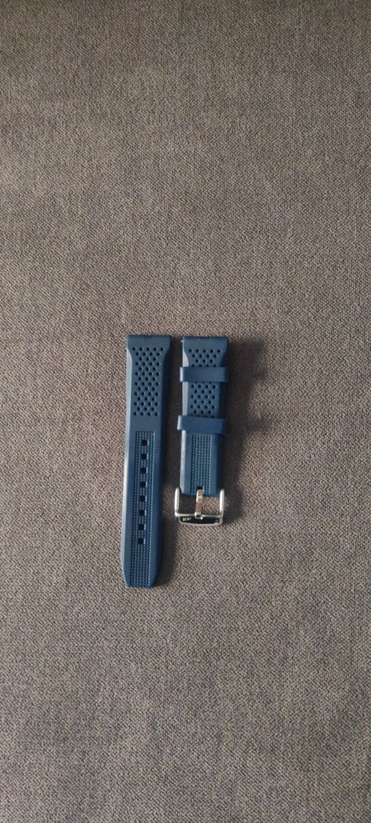 Correa reloj silicona y acero inox 20mm azul