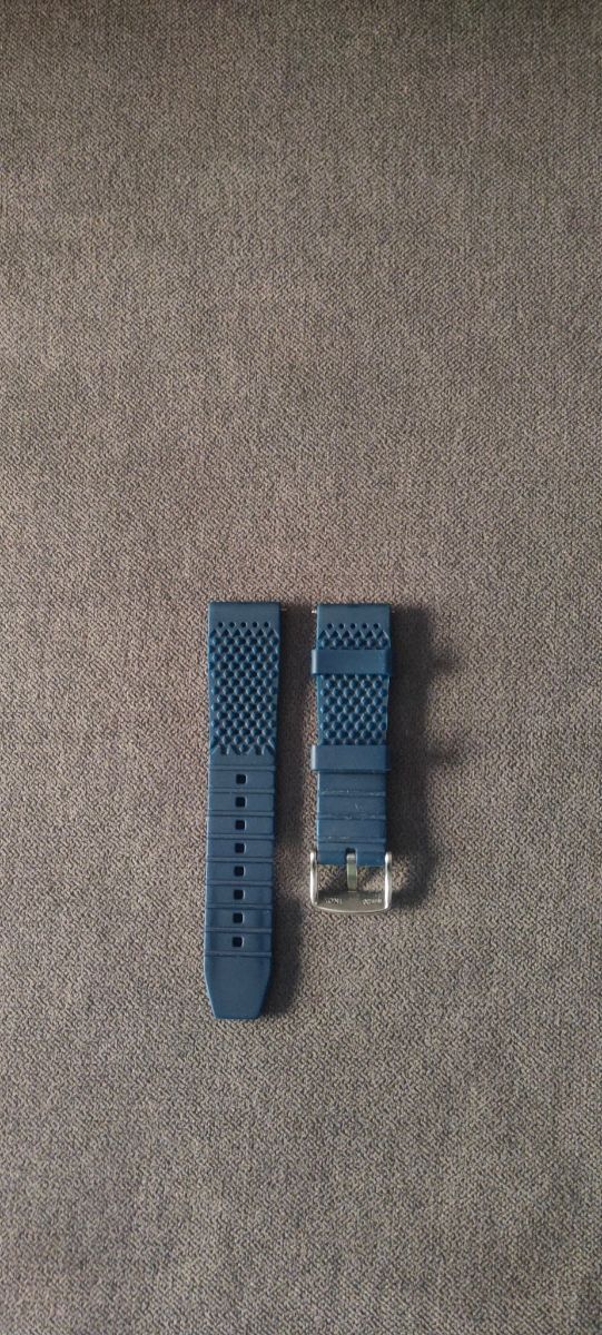 Correa reloj silicona y acero inox 20mm azul