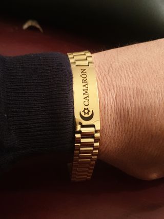 CAMARON DE LA ISLA, ESCLAVA, PULSERA DE ACERO INOX
