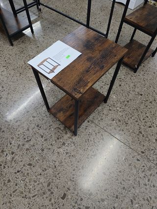 Mesa auxiliar 2 niveles - marrón y negro