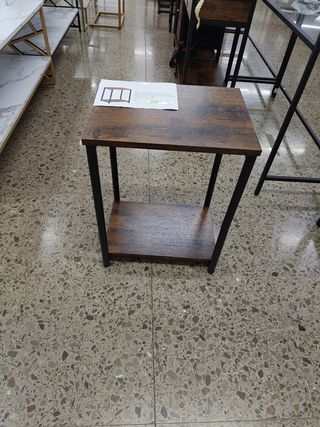 Mesa auxiliar 2 niveles - marrón y negro