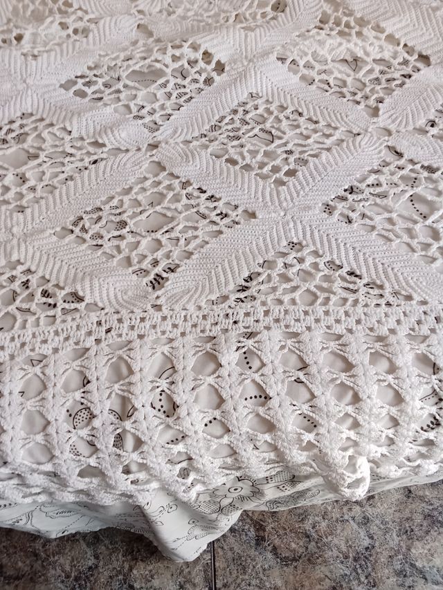 Colcha ganchillo algodón blanco