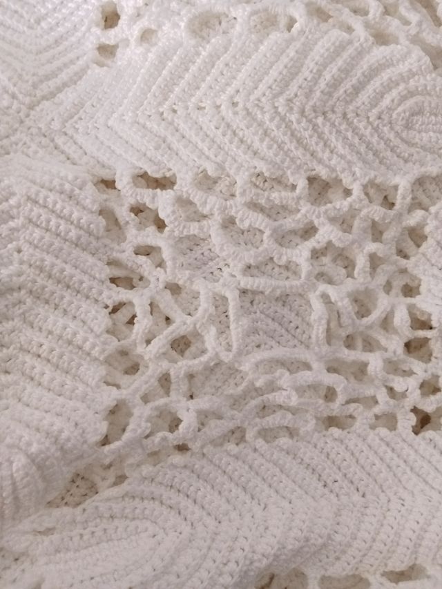 Colcha ganchillo algodón blanco