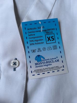 Camisa blanca mujer Oxford talla XS