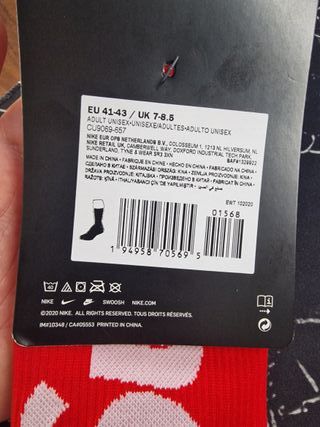 Calcetines Supreme x Nike (41-43) rojos