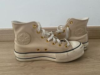 Converse All Star Piel Beige 37,5