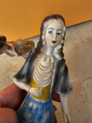 Statuette Vintage Resina Set Lotto dipinte a mano