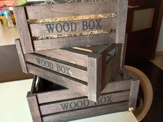 3 Cajas madera eventos