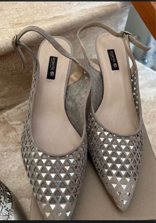 Sandalias planas multicolor plata