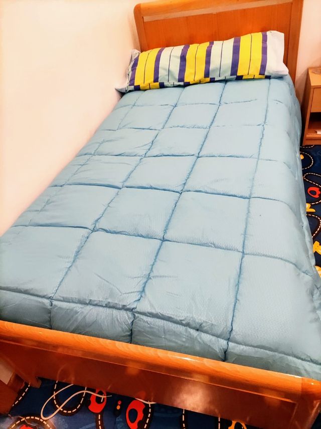Edredón azul cama 90cm reversible